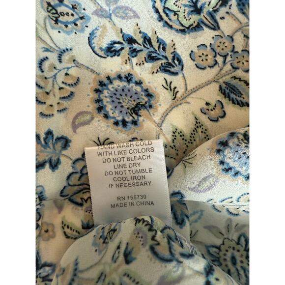 Rose + Olive Floral Button Front Blouse Womens Plus 2X Smocked Back Boho Hippie - Picture 5 of 9